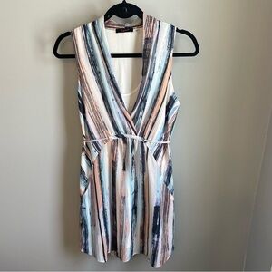 Dex Sleeveless Striped Knee Length Lined Shift Dress Womens Size S